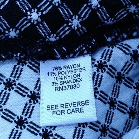 CATO WOMENS BLACK/WHITE PANTS SIZE 8 - Picture 6 of 7